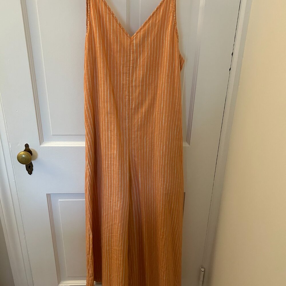 Uniqlo Marimekko Orange Striped Linen Jumpsuit Size XXS - Picture 3 of 4